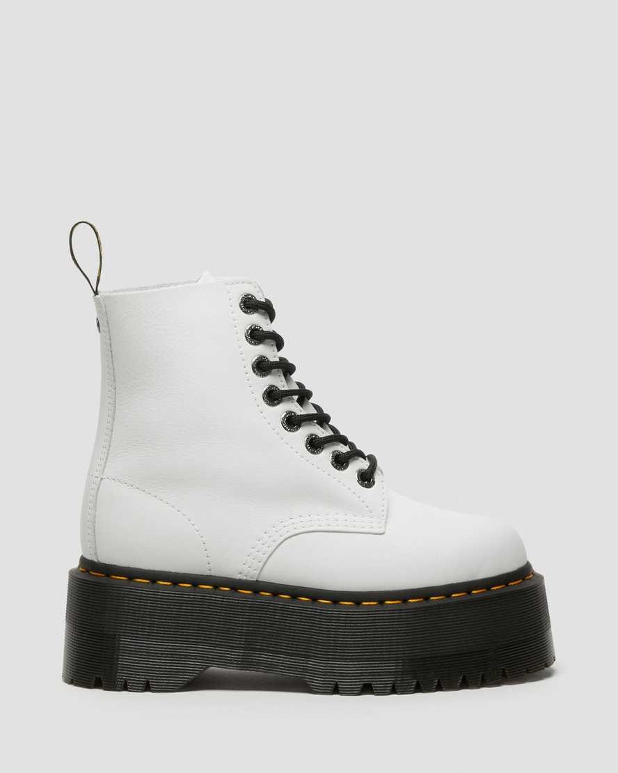 White Pisa Women's Dr Martens 1460 Pascal Max Leather Lace Up Boots | 641905-JDT