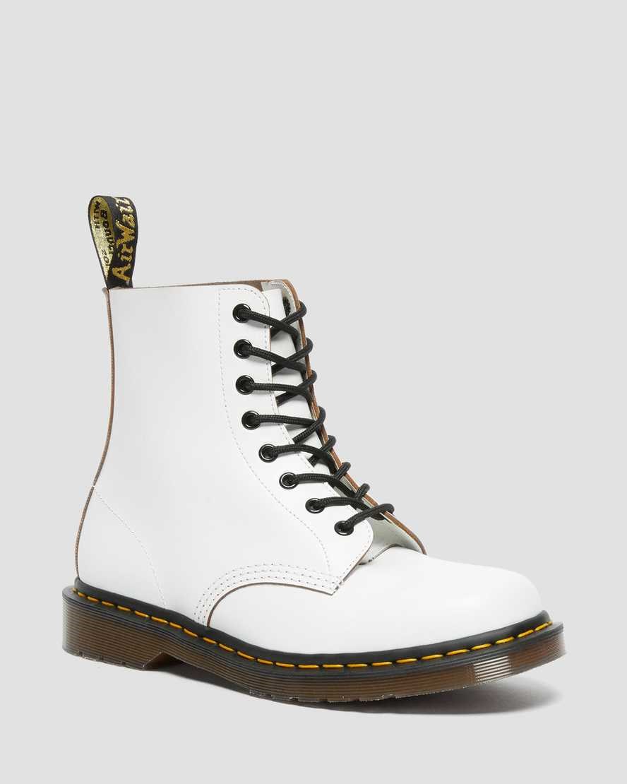 White Quilon Women's Dr Martens 1460 Vintage Made in England Lace Up Boots | 305921-VSY