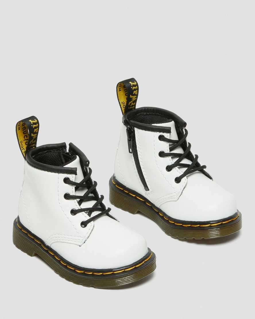 White Romario Kids' Dr Martens Infant 1460 Leather Lace Up Boots | 783164-EMX