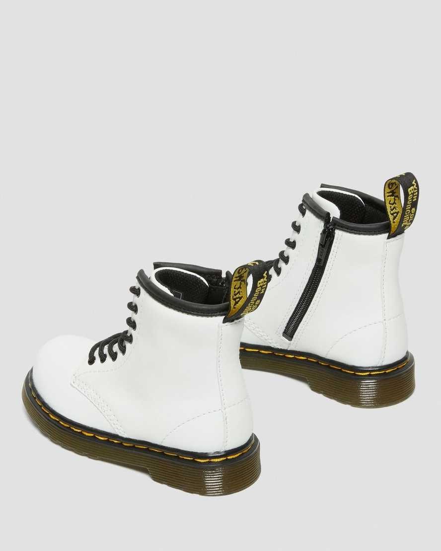 White Romario Kids' Dr Martens Toddler 1460 Leather Lace Up Boots | 301482-XGM