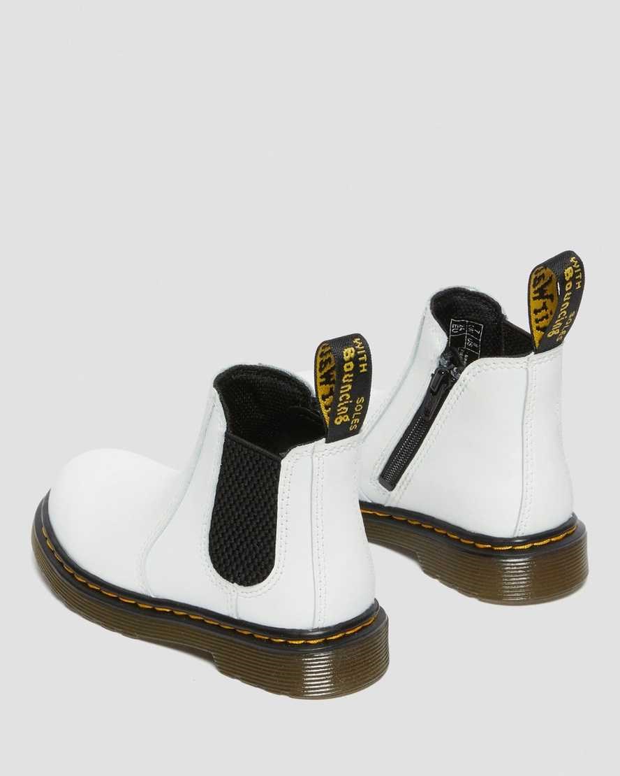 White Romario Kids' Dr Martens Toddler 2976 Leather Chelsea Boots | 189537-MJK