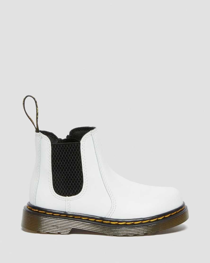 White Romario Kids' Dr Martens Toddler 2976 Leather Chelsea Boots | 189537-MJK