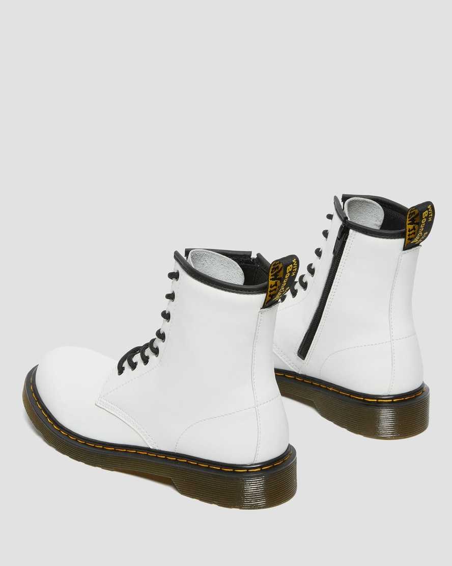 White Romario Kids' Dr Martens Youth 1460 Leather Lace Up Boots | 357894-HRP