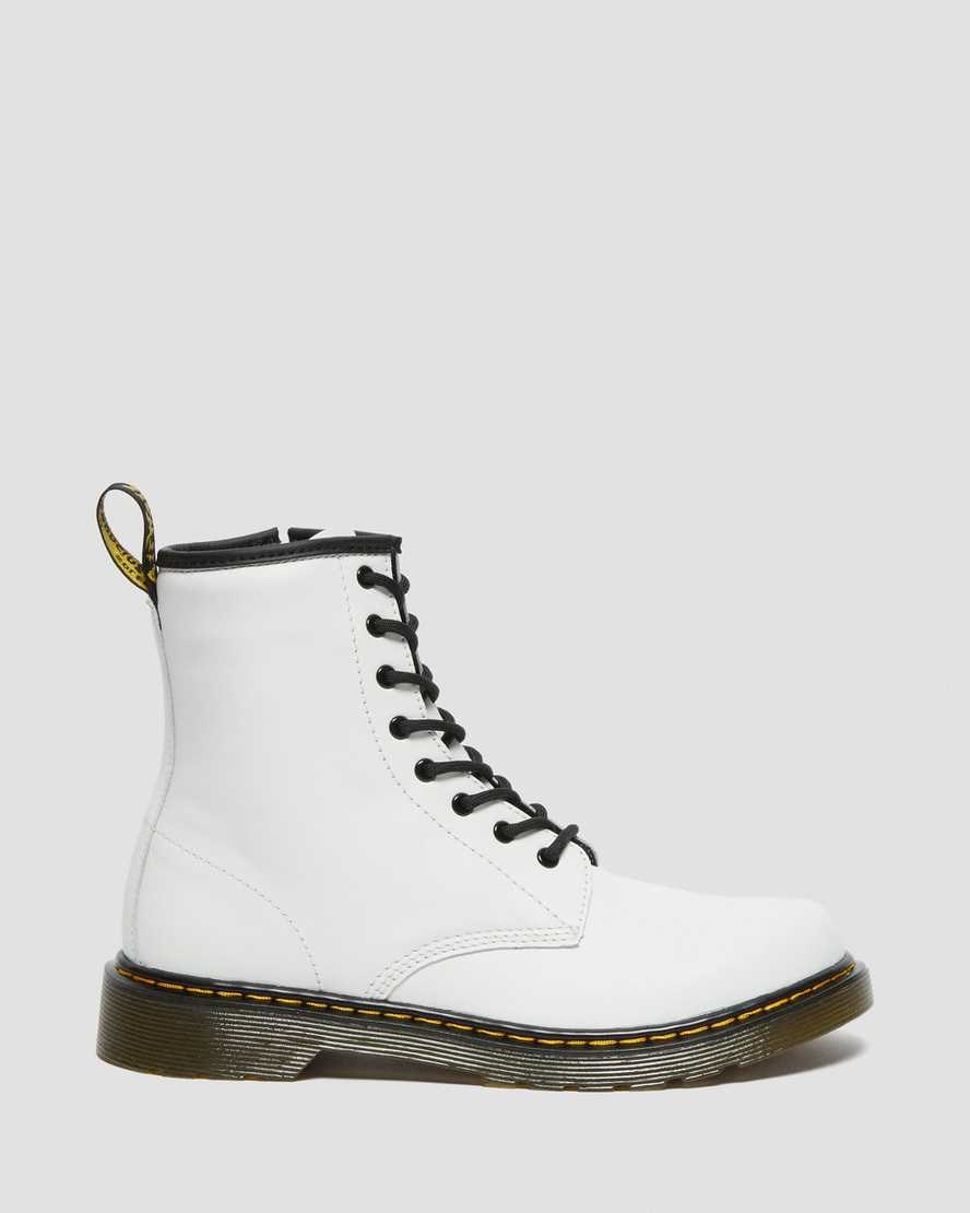 White Romario Kids' Dr Martens Youth 1460 Leather Lace Up Boots | 357894-HRP