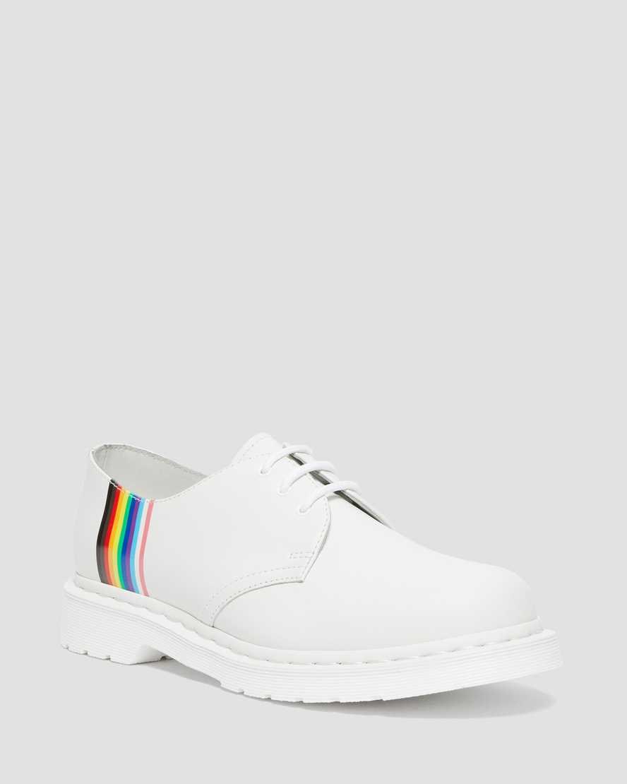 White Smooth Leather Men's Dr Martens 1461 For Pride Smooth Leather Oxford Shoes | 148053-BGK