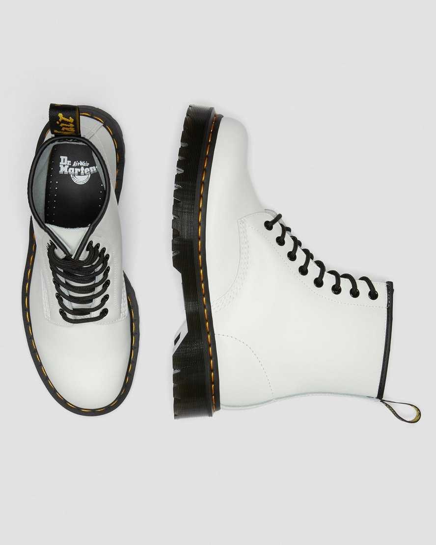 White Smooth Leather Men's Dr Martens 1460 Bex Smooth Leather Ankle Boots | 285703-HEI