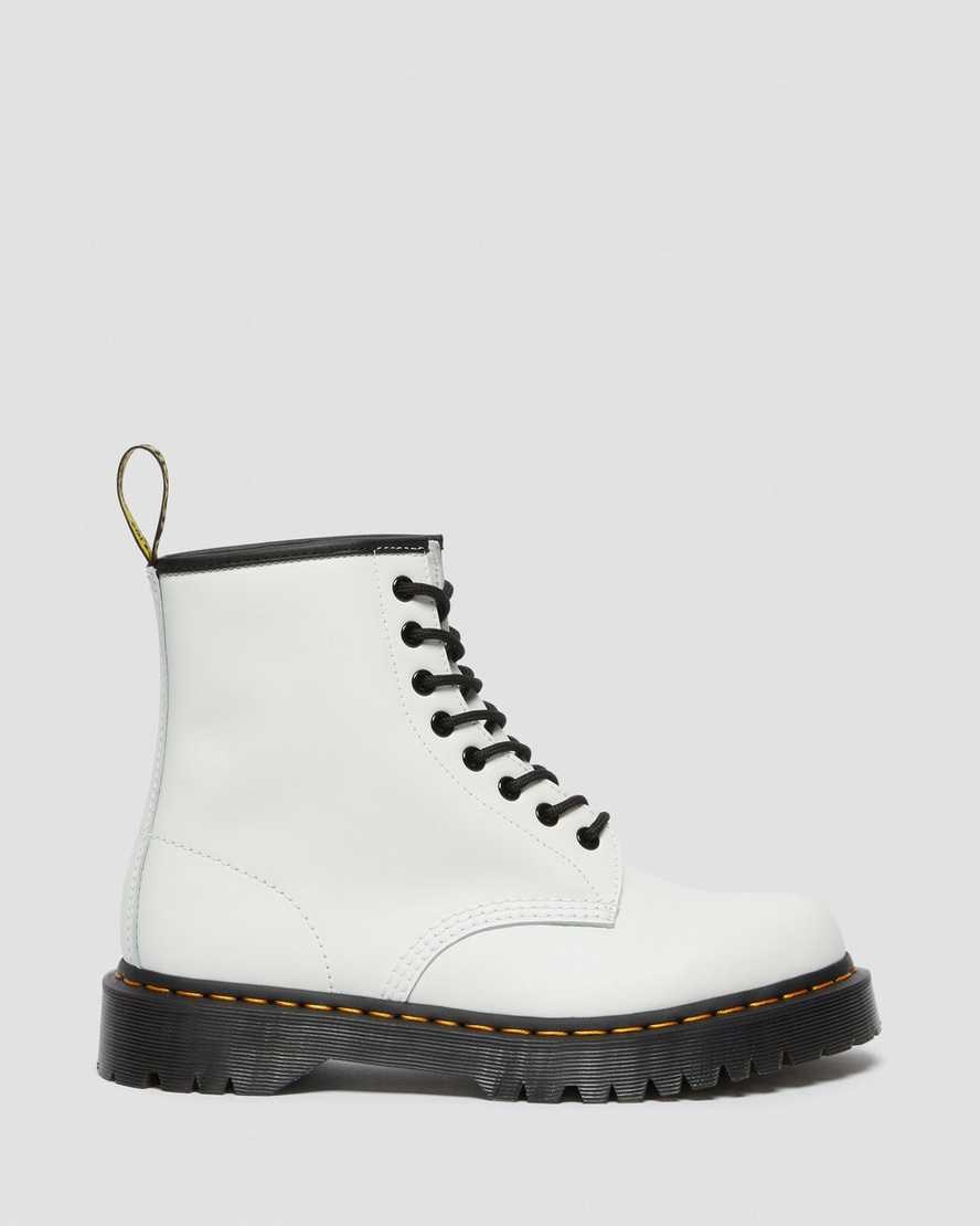 White Smooth Leather Men's Dr Martens 1460 Bex Smooth Leather Lace Up Boots | 576894-YXP