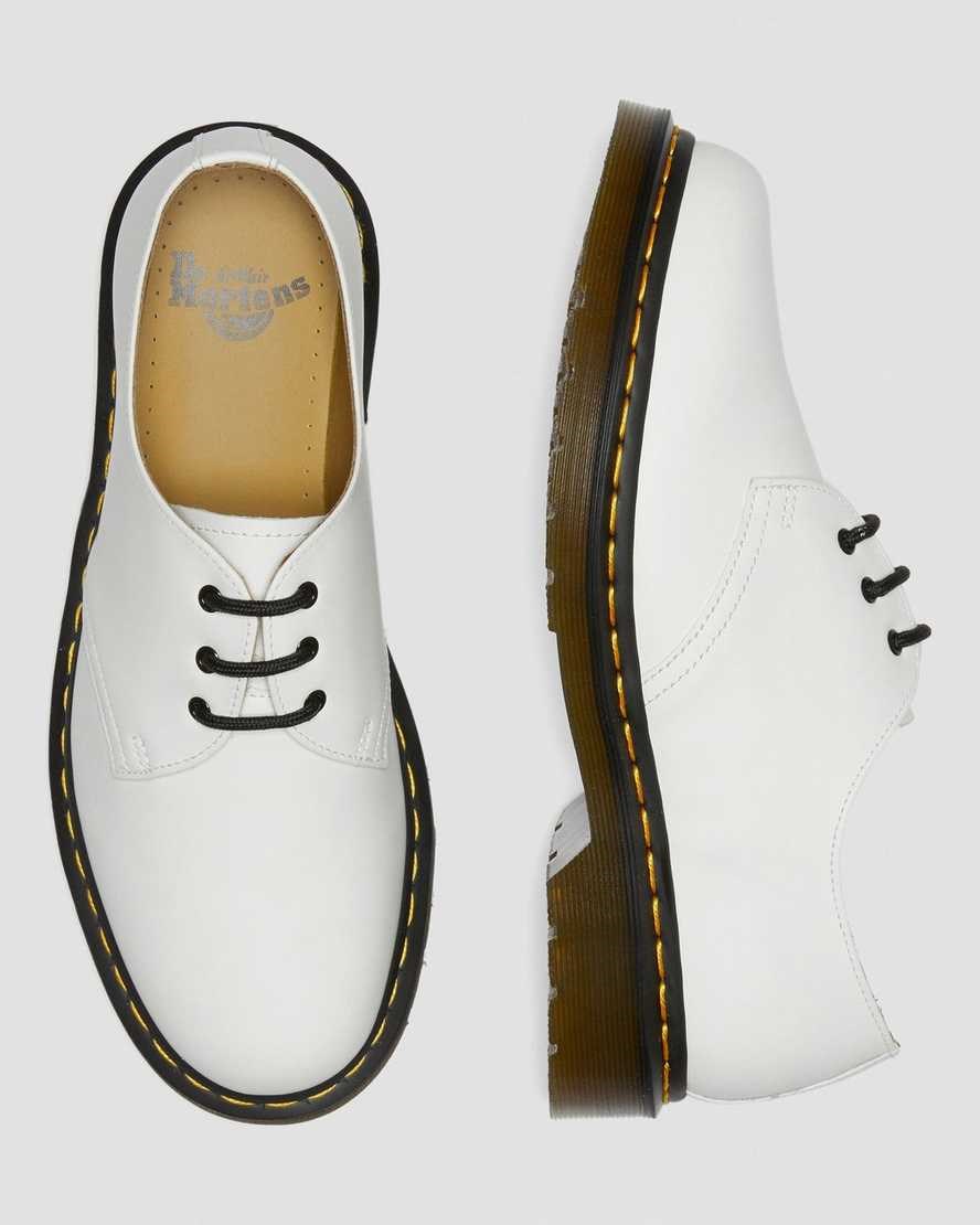 White Smooth Leather Men's Dr Martens 1461 Smooth Leather Oxford Shoes | 589127-JDT