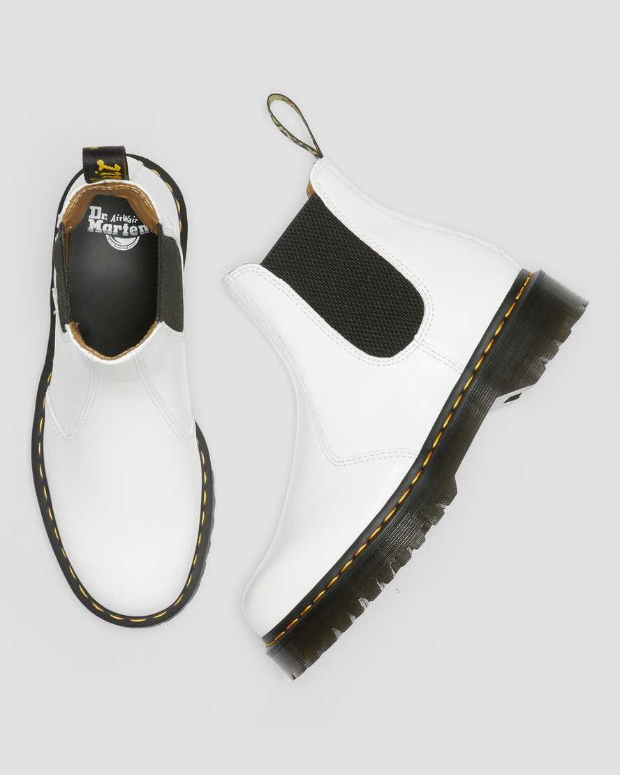 White Smooth Leather Men's Dr Martens 2976 Bex Smooth Leather Ankle Boots | 507942-OIW