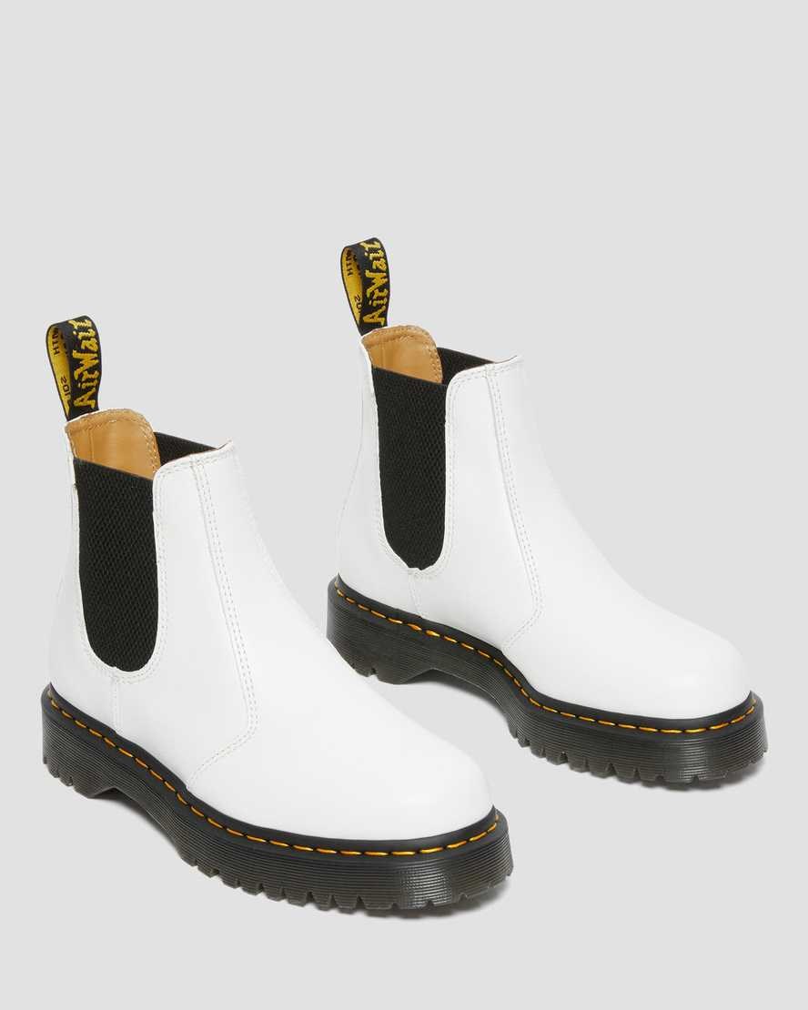 White Smooth Leather Men's Dr Martens 2976 Bex Smooth Leather Ankle Boots | 507942-OIW