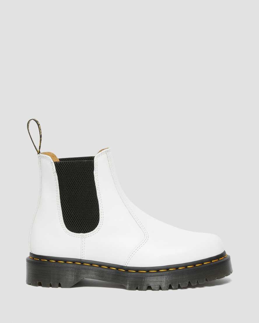 White Smooth Leather Men's Dr Martens 2976 Bex Smooth Leather Ankle Boots | 507942-OIW