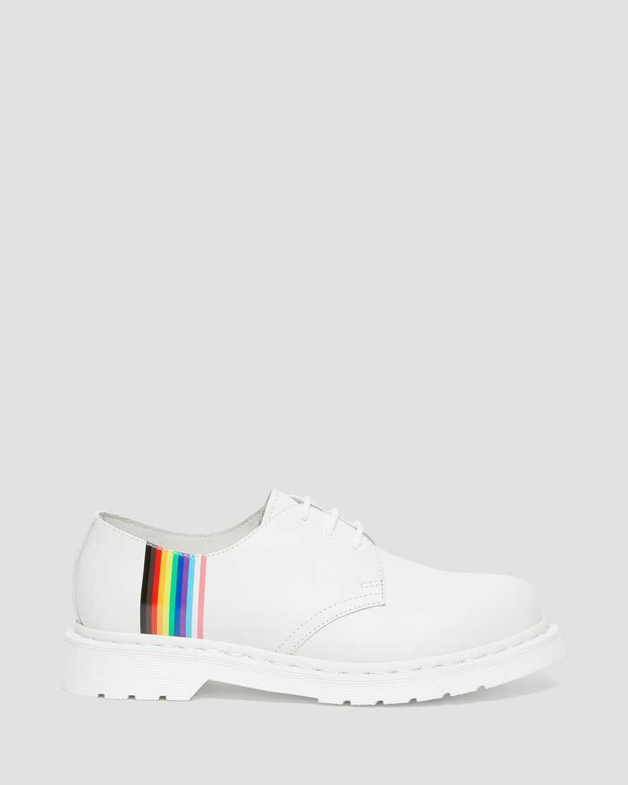 White Smooth Leather Women's Dr Martens 1461 For Pride Smooth Leather Oxford Shoes | 354289-YDA