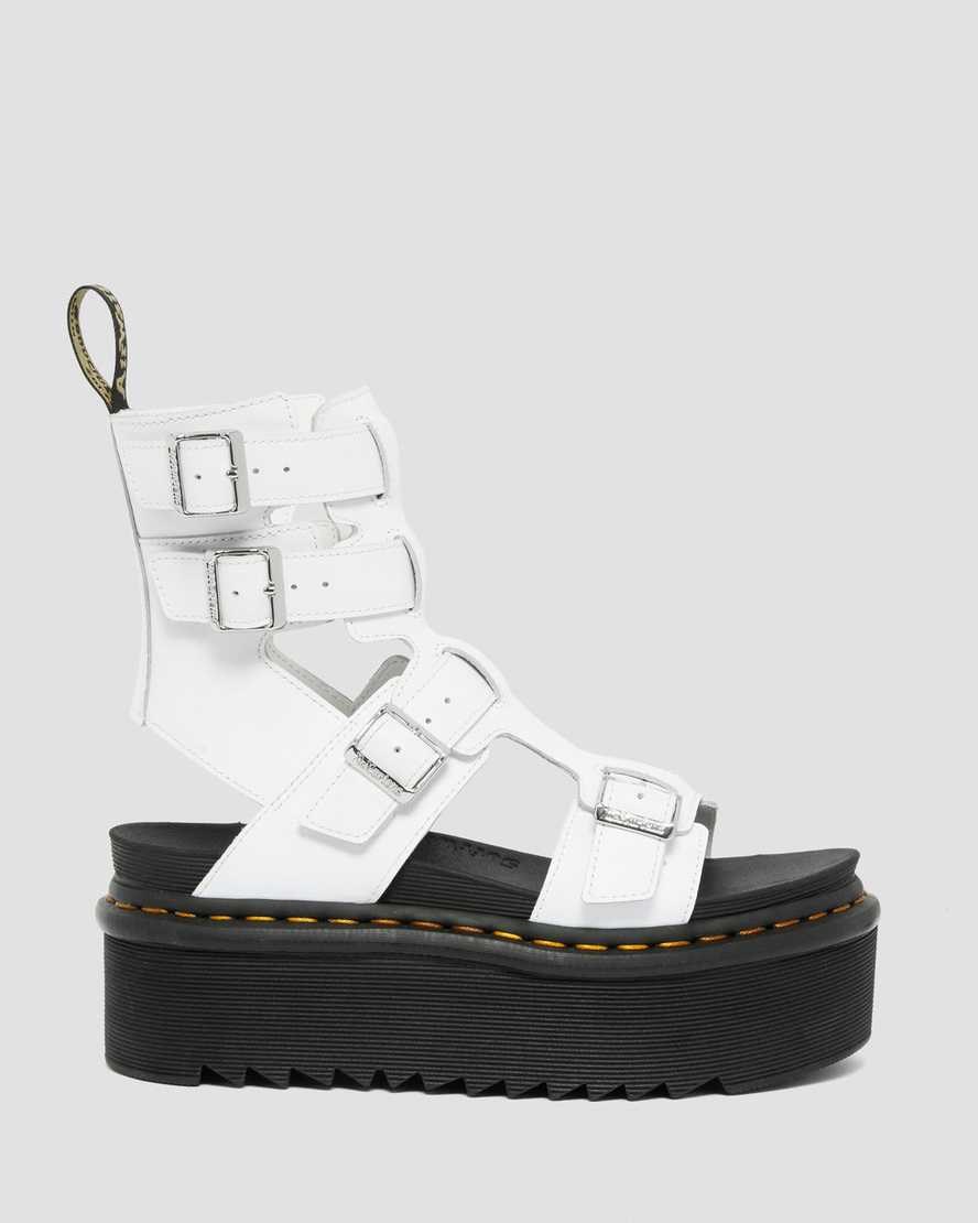 White Softy T Women's Dr Martens Giavanna Leather Platform Gladiator Sandals | 372409-HEM