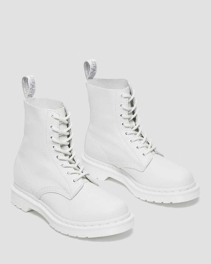 White Virginia Women's Dr Martens 1460 Pascal Mono Ankle Boots | 356104-KDC