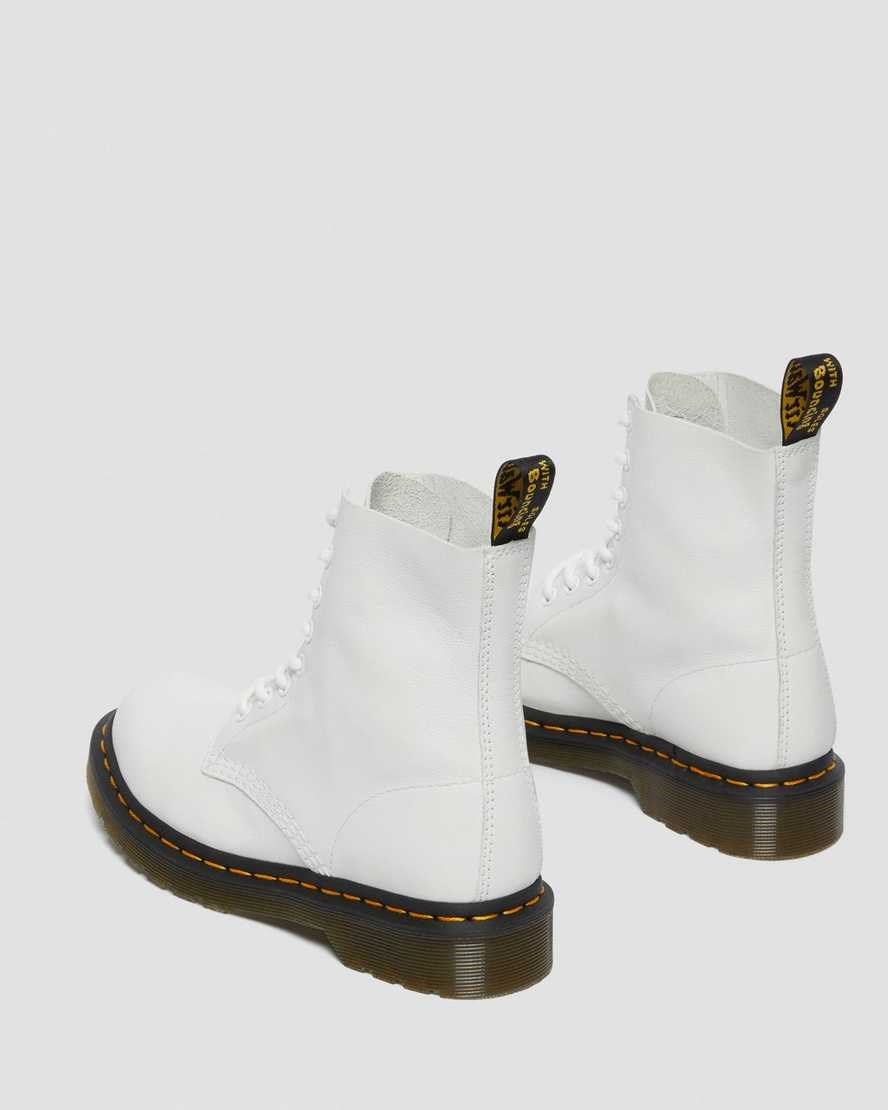 White Virginia Women's Dr Martens 1460 Pascal Virginia Leather Lace Up Boots | 593270-ODT