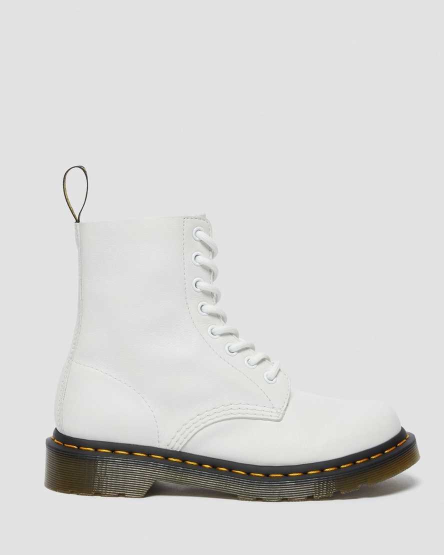 White Virginia Women's Dr Martens 1460 Pascal Virginia Leather Lace Up Boots | 593270-ODT