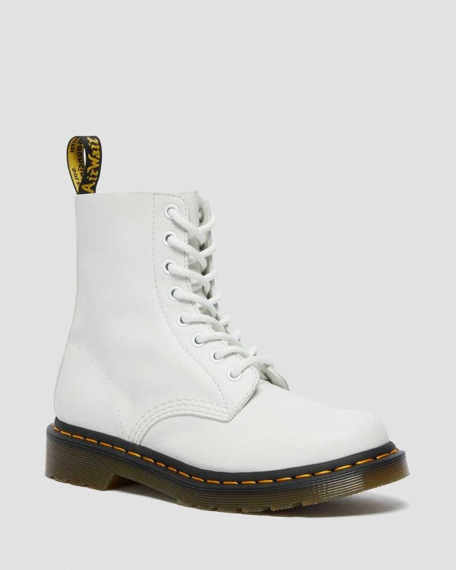 White Virginia Women's Dr Martens 1460 Pascal Virginia Leather Lace Up Boots | 593270-ODT