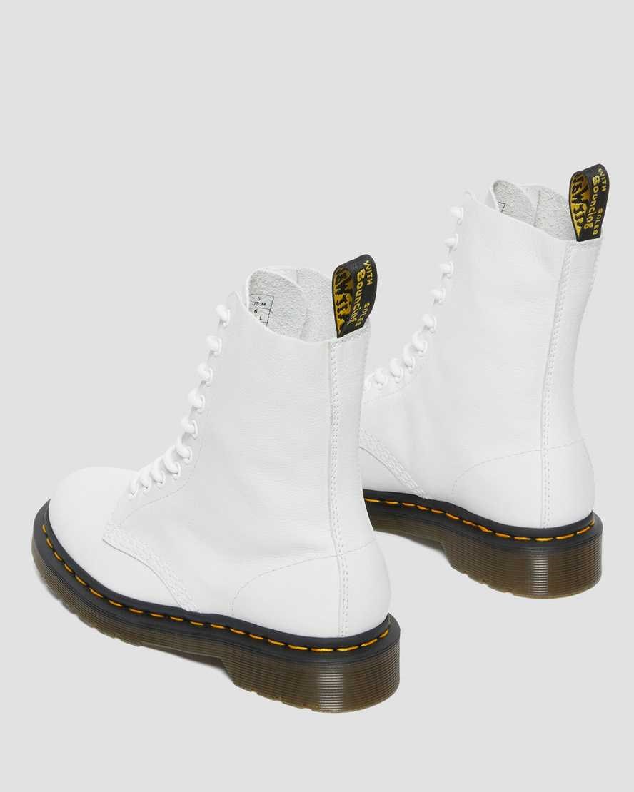 White Virginia Women's Dr Martens 1490 Virginia Leather Lace Up Boots | 765201-BXA