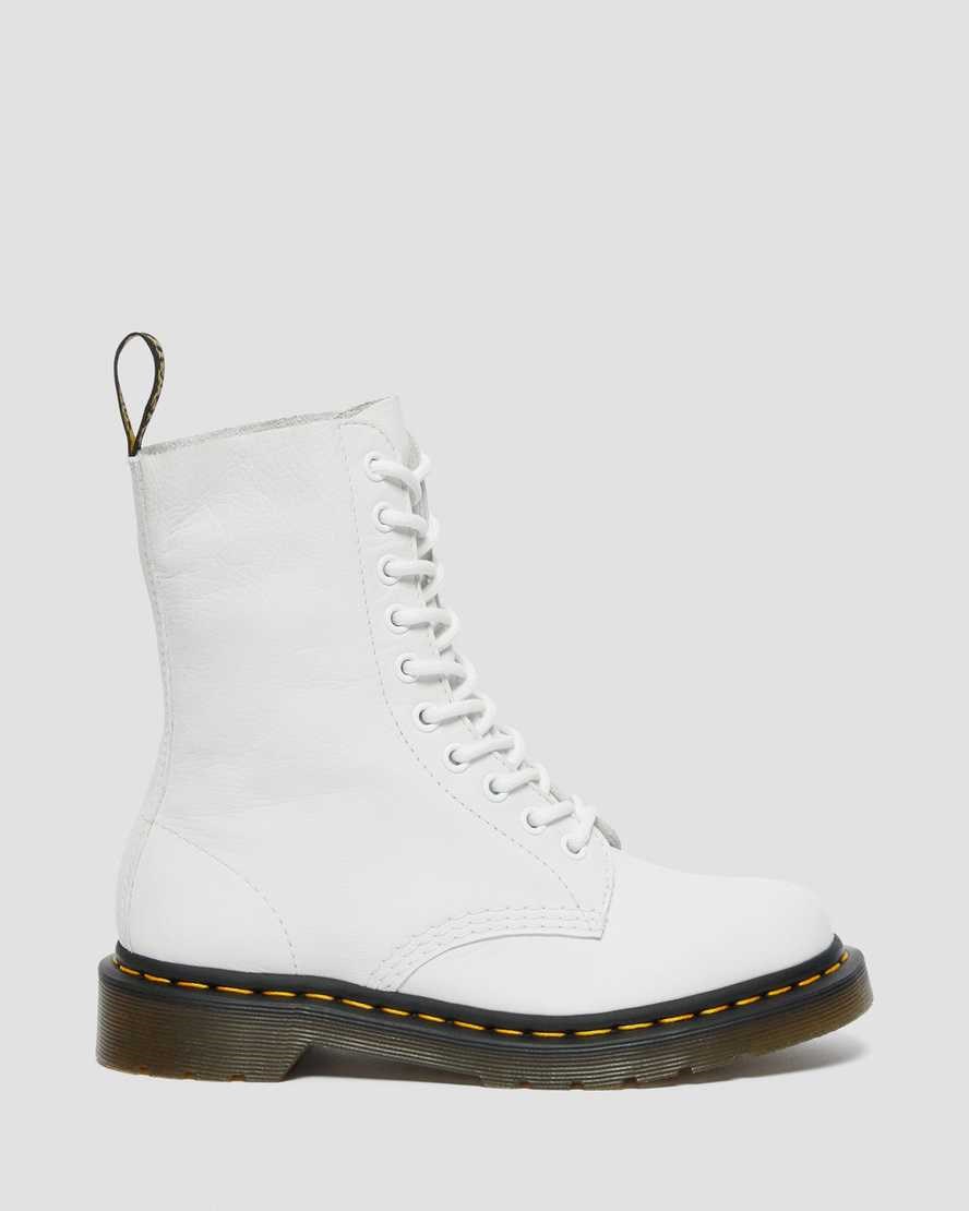 White Virginia Women's Dr Martens 1490 Virginia Leather Lace Up Boots | 765201-BXA